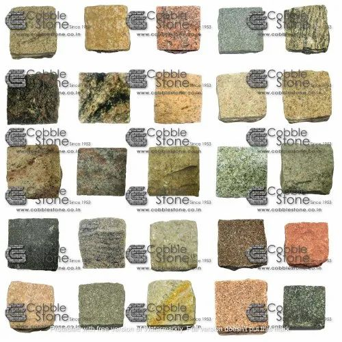 Hand Cut-to-size Granite Cobble Stone (45 Colours, 60 Patters) Landscaping, 4 X 4 X 2 Inch, Thickness: 2-4 Inches