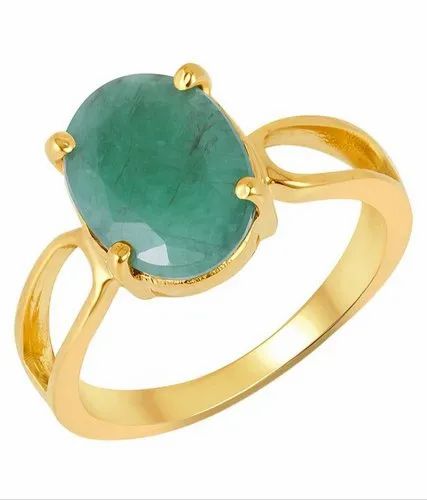 Unisex Kundali Natural Gold gemstone ring