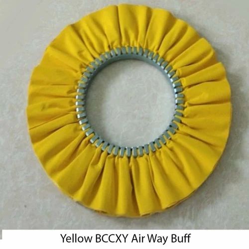 Yellow Stiffened Cloth Airway Buffing Wheel, For Polished, Round