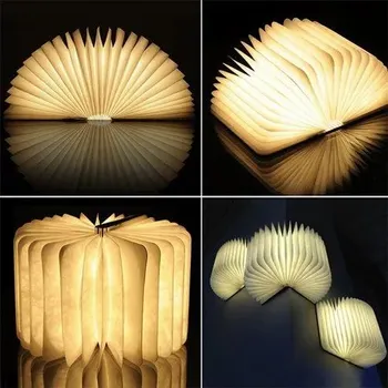 India Made Wooden Book Lamp, Rechargable