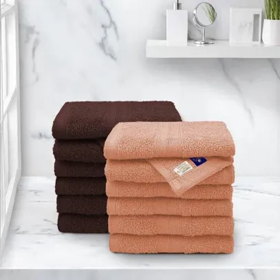 Anatolia Collection Terry Cotton 500 GSM Face Towels Pack of 12 / Cocoa+clay