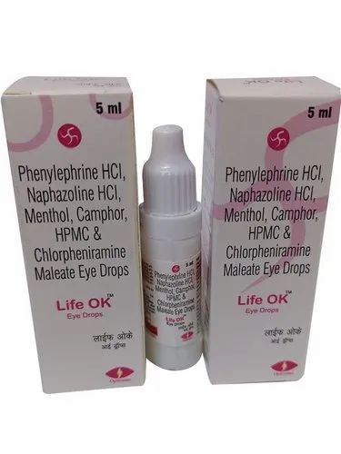 Phenylephrine HCL, Naphazoline HCL, Menthol, Camphor, HPMC & Chlorpheniramine Maleate Eye Drops