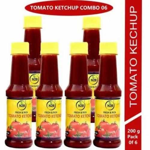 1200gm N2B Tomato Ketchup Pack of 6, Packaging Type: Bottle, Packaging Size: 200 G Each
