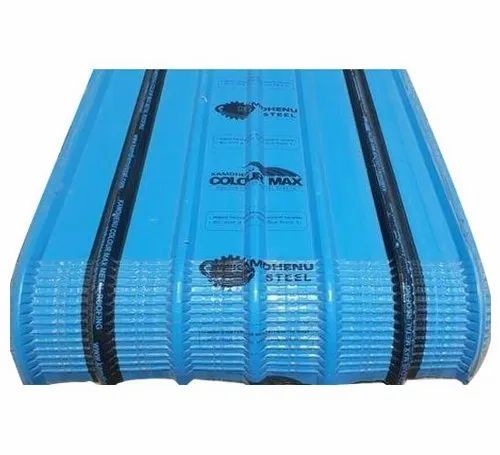 Blue PPGI Kamdhenu Crimp Curved Roofing Sheets, 0.45 mm
