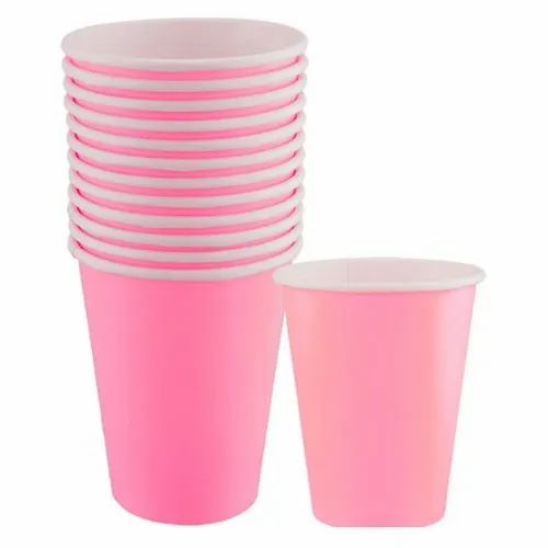 Pink Plain Paper Tea Cup, For Event, Capacity: 250 ML