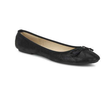 Synthetic Black Snake Print Ballerina Flats, Size: 6 And 8