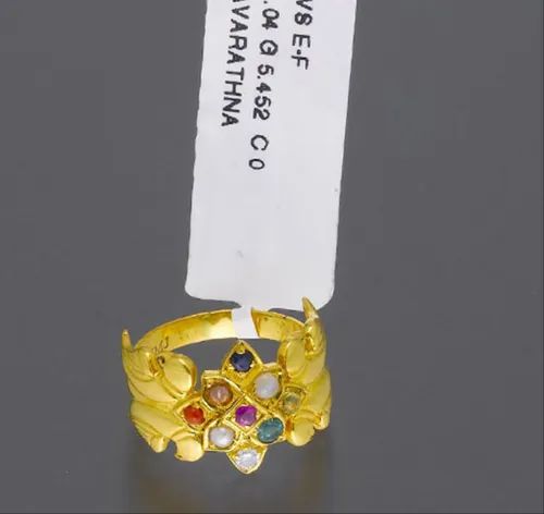 Golden Gold Navaratna Ring Approx. Weight 5.452 Gram