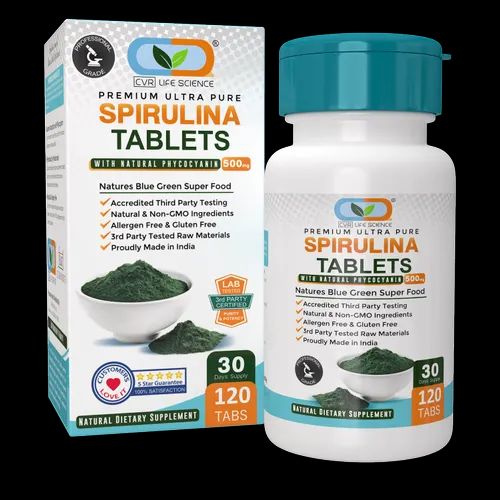 Organic Spirulina Tablets, Packaging Size: 5*5*10, Packaging Type: Bottle