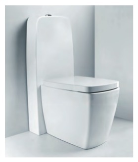 Ceramic White Floor Mounted Wall Back Closed Front Water Closet