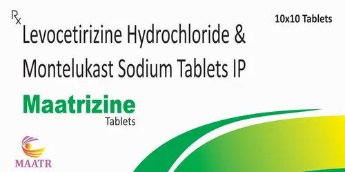 Maatrizine Levocetirizine Hydrochloride And Montelukast Sodium Tablet, 10 X 10 Tablets, Non prescription