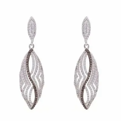 Real Diamonds Party Wear Designer Diamond Earrings, 10.200, 18kt