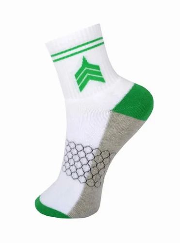 Printed Green Silver Feet -105 Womens Sports Socks