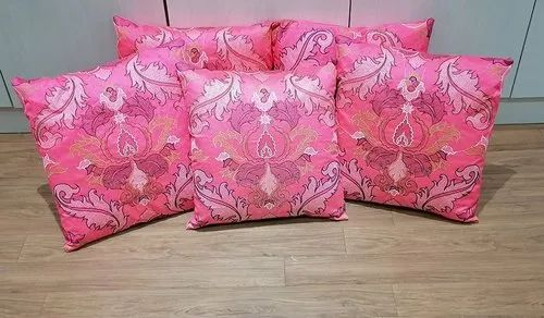 Floral Machine Embroidery Designer Cushion Cover, Shape: Square, Size: 18*18