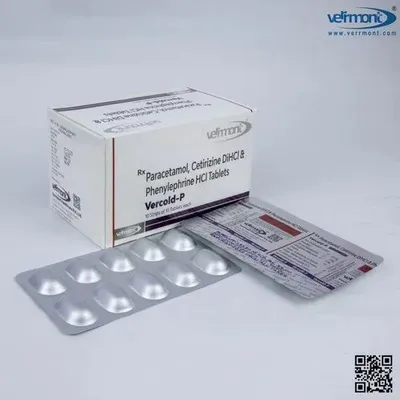 Vercold- P Paracetamol Cetirizine Phenylephrine HCL Tablets, Packaging Size: 10x10