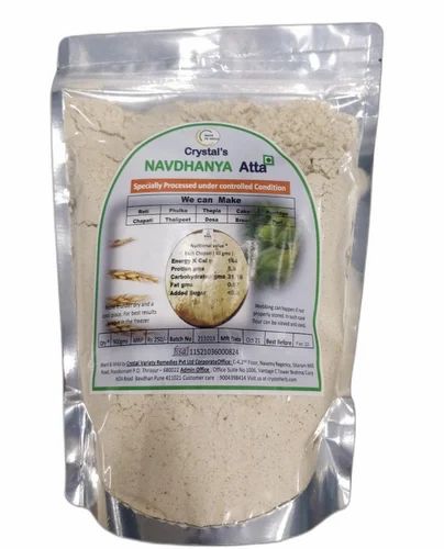 White 250g Crystal'S Navdhanya Wheat Flour, Packaging Type: Packet, 5 Months