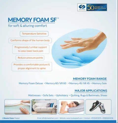 Sheela Memory Foam For Industrial, Packaging Type: Sheet