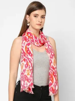 Ikat Printed Sequins Scarf