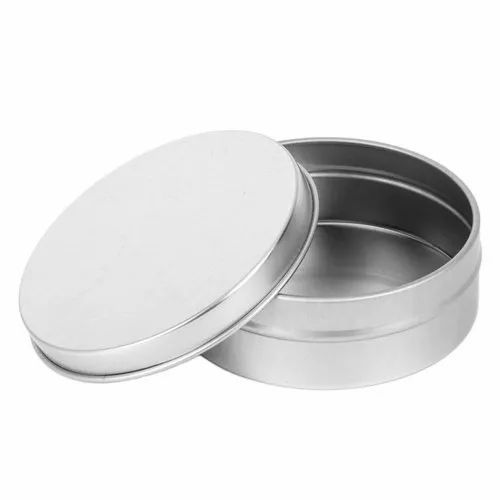 Plain Plan Silver Round Tin Box