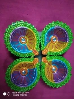 Multicolor Diyas Of  4 Pcs Sets