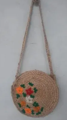 Brown Printed Handmade Jute Bag, Size/Dimension: 4 Inch (dia)