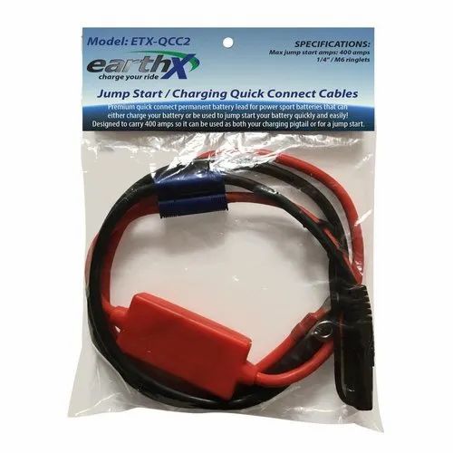 Red And Black Insulated Copper Wire Quick Connect Harness Cable 24" Long, Pouch