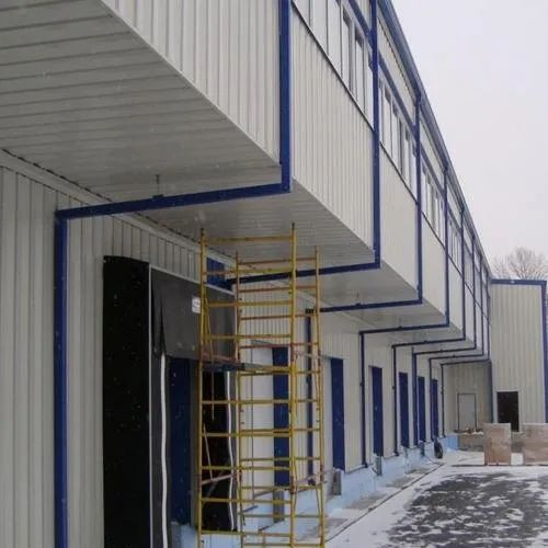 Off-white Steel Pre Fabricated Industrial Building, for ricted