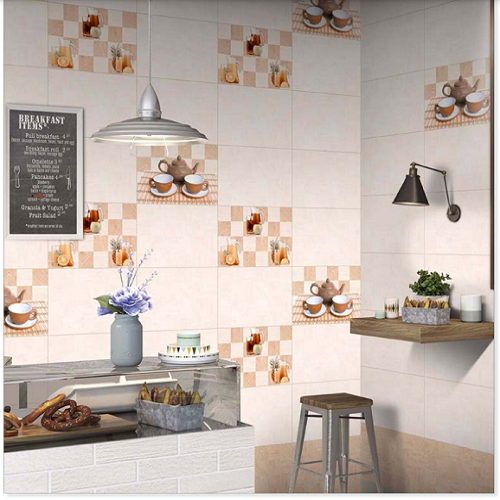 Glossy Ceramic Wall Tile, Kitchen, 1x1.5 Ft(300x450 Mm)