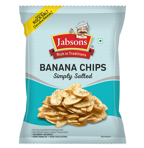 Jabsons Banana Chips Simply Salted, Pack Size (Gram): 150 Gm