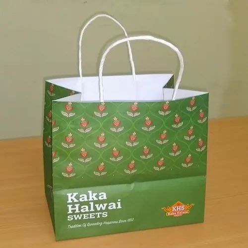 Paper Handled Printed Sweet Bag, Bag Size: 9x6x8