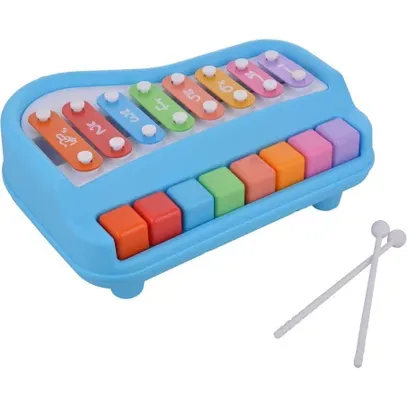 2 in 1 Baby Piano Xylophone Toy for Toddlers 1-3 Years Old, 8 Multicolored Key Keyboard Xylophone Piano, Preschool Educational Musical Learning