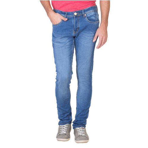 Plain Regular Fit Mens Straight Fit Denim Jeans, Waist Size: 30