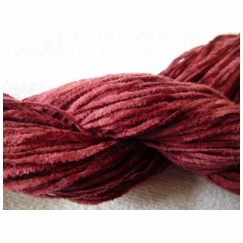 Maroon Dyed Cotton Chenille Yarn, For Textile Home Furnishings