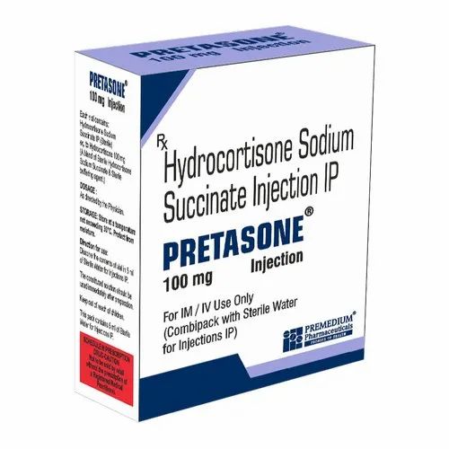 Premedium Liquid Hydrocortisone Sodium Succinate Injection, Packaging Size: 100 Mg, Grade Standard: Medicine Grade