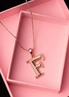 Rose Gold Plated Fascinating F Pendant