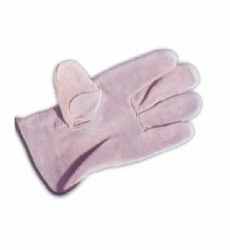 Natural split leather gloves