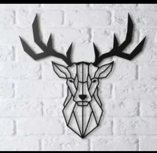 ARYA Fdm White And Black Pla 3D Printed Deer Wall Art