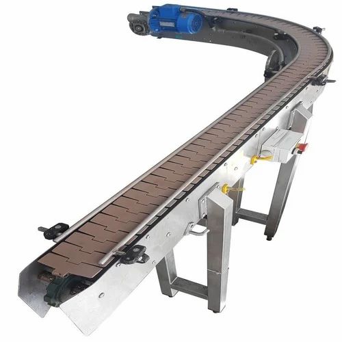 MS Material Handling Slat Conveyor, Material Handling Capacity: 400 kg per feet