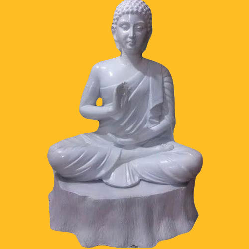 Sarvalaya White Buddha Fiber Statue