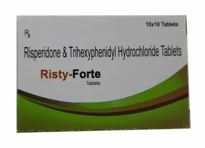 Risty-Forte Trihexyphenidyl Hydrochloride Tablet, 10*10 Tablets, Prescription