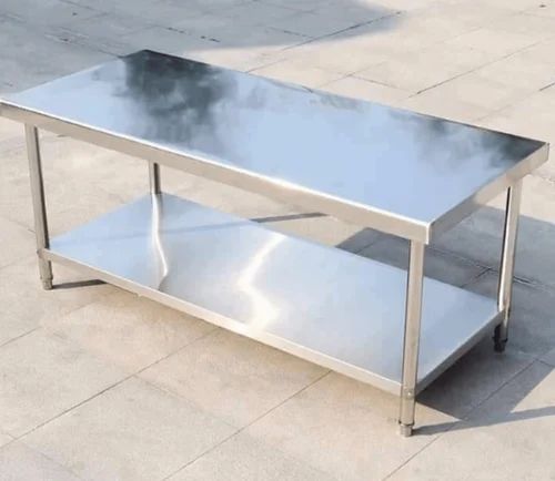 Double Rack Stainless Steel Center Table