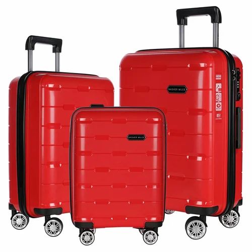 Nasher Miles Santorini Polypropylene 55cm, 65cm and 75 cm Red Hard-Sided Trolley Bag