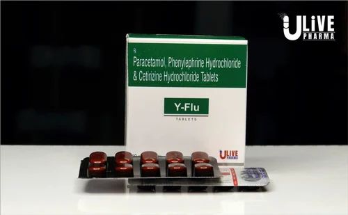 Y FLU Tablet Paracetamol 325 Mg + Phenylephrine 5 Mg + Cetirizine 5 Mg, Packaging Type: 10*10, Packaging Size: 10 *10 Blister