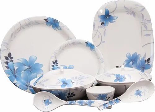 Q''Bon Imperial Morning Glory Dinner Set, 40-Pieces, Blue/White