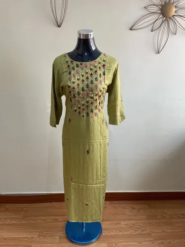 Multi Color Embroidered Yoke Kurti