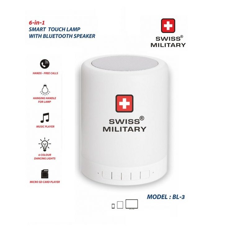 Swiss Military BL3 3.5w 6 In 1 Smart Touch Lamp With Blueooth Speaker