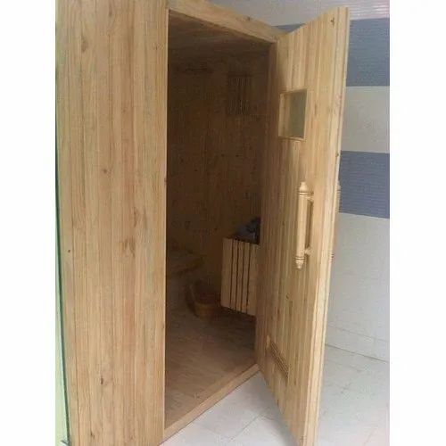 Brown Wood Portable Sauna Cabinet, For Sauna Bath