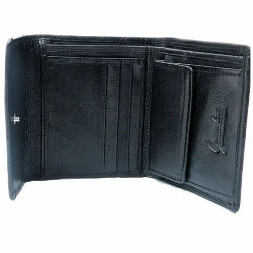 Black Male 2 Fold Leather Wallet