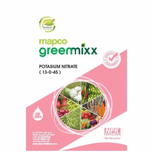 Mapco Greemixx 13-0-45 Potassium Nitrate, Packaging Type: Bopp Polybag And Pouch, Packaging Size: 25kg And Available 1 Kg