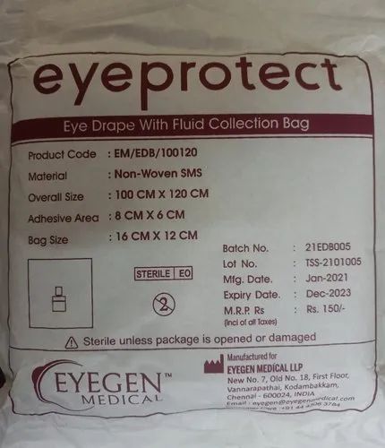 Fixable Drapes SMS AND POLY Ophthalmic Eye Drape, For Hospital, ophthalmology