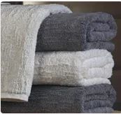 White and Gray Cotton Trident Bath Towels